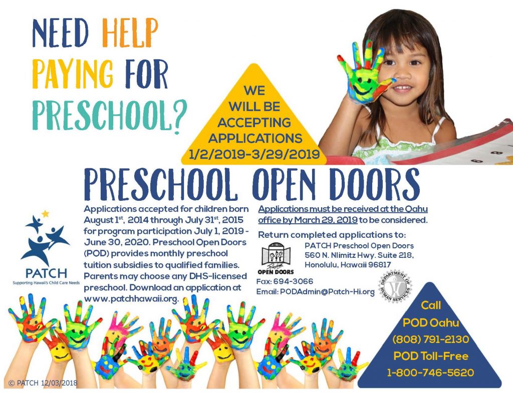 Department Of Human Services Preschool Open Doors Now